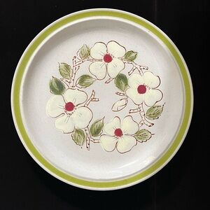 Two Vintage Gardenia Stoneware 10 1/2" Hand Painted Plates Japan